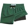 maamgic Costume Bambino Asciugatura Rapida 2 in 1 Pantaloncini Corti con Compressione e Coulisse Regolabile, Costume Ragazzo Spiaggia Sport Nuotare, 2-16 Anni,Verde Felice,8 Anni