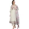 The Red Lion Enterprise Anarkali Suit Alia taglio kurti pantalone e Dupatta 3pc set salwar tuta, bianco, Small