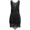 EFOGEP Abito da Donna con Nappe per Danza Latina Vintage Anni 20 Senza Maniche Sexy Cocktail Party con Frange Stile Flapper Abiti Eleganti Mini Tango Samba Cha Cha Abbigliamento da Ballo da Sala