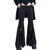 SEAUR Pantaloni gotici punk da donna, neri, vintage, svasati, in pizzo, patchwork, Y2K, pantaloni skinny, per feste e club, taglie XS, S, M, L