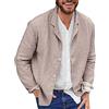 YOUYING Giacca blazer da uomo in cotone e lino, vestibilità ampia, leggera, con bottoni, casual, cappotto da abito estivo, da esterno, con risvolto, abbigliamento sportivo, L