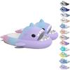 WIWIDANG Shark Swell Chanclas, Sharky Chanclas, Ciabatte Squalo Estive Open Toe Donna Uomo Pantofole da bagno Comode Sandali da Doccia Antiscivolo (Purple&blue&pink, 38/39 EU)