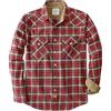 Dubinik® 6 oz Camicia Uomo Flanella Camicia Pile Cotone Western Cowboy Bottone di Perla Manica Lunga Pesante Quadri Vintage Grigio Scuro Marrone E Rosso 3XL