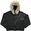 Generisch Felpa con cappuccio unisex Y2K con cappuccio in pelliccia e cerniera, in cotone, stile hip hop, punk, street rock, goth, leggera