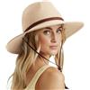 DRESHOW Cappello Panama Donna Cappello da Sole in Paglia a Tesa Larga Cappello di Paglia Regolabile Cappelli da Spiaggia UPF 50+