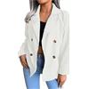 Generic Giacca in velluto a coste da donna, con bottoni, in corduroy, vintage, a maniche lunghe, per le mezze stagioni, elegante, business, ufficio, blazer, stile retrò, casual