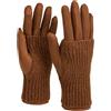 styleBREAKER Guanti da donna 3 in 1 per touchscreen con polsino in maglia rimovibile | Guanti invernali | 3 varianti d'uso | Morbidi, caldi ed elastici in molti colori, colore:Cognac