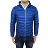 Evoga Piumino uomo Class invernale giubbotto giacca bomber con cappuccio (L, Blu Chiaro)