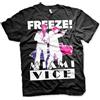 Miami Vice Licenza Ufficiale Freeze Maglietta Uomo Mezze Maniche (Nera), Medium