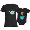 t-shirteria Coppia T-Shirt Donna e Body Neonato Intimo da Giorno - Maschietto - Coordinato Famiglia - Neo Mamma - Figlio - Festa della Mamma - Idea Regalo
