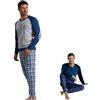 Generico Il Granchio Pigiama Uomo, Caldo Cotone Interlock, Serafino Bicolore con Pantalone Fantasia, Maniche Lunghe, 2 Pezzi, Autunno/Inverno, Made in Italy (IT, Testo, L, Regular, Regular, Grigio/Melange)