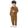 Generisch Completo da bambino estivo per ragazzi, 3 pezzi, abito da smoking per bambini, completo formale per ragazzi con pantaloni e camicia per neonati, marrone, 11-12 Anni