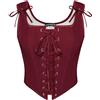 Scarlet Darkness Corsetto rinascimentale da donna, vintage, con lacci, in velluto