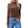 Avidlove Body Sexy da Donna in Pizzo Elegante Dolcevita Body Curvy Intero Lingerie Top Camicetta Bodys da Donna con Bottoni Marrone XL