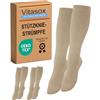 Vitasox 44456 gambaletti a compressione da donna e da uomo, pacco da 2, beige, 35/38