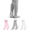 GENTABY Collant da bambina antiscivolo 3 paia di collant in cotone per bambini neonati a treccia calze calde leggings 0-6 anni, #3 Polvere grigia bianca, 4-6 Jahre