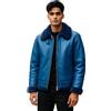 Infinity Leather Uomo Blu B3 RAF Montone Shearling Volante Pelle Aviatrice Bomber Giacca