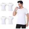 UNDEREA Canottiera da uomo, 100% cotone, scollo a V, a maniche corte, confezione da 4 canottiere da uomo, colore bianco, traspirante e morbido, bianco, L