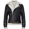 Infinity Leather Giacca in Pelle da Motociclista Marrone in Shearling in Vera Pelle di Montone retrò RAF B3 Pilot da Uomo XS