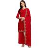 Nimbark - Set completo Salwar Kameez in stile indiano e pakistano per donna, pronto da indossare, abito Punjabi, Patiala, da cerimonia, Rosso, X-Large