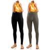 sesto senso Calzamaglia Lunga Uomo Cotone 2 Pack Biancheria Intima Pantaloni Termici Funzionali (XL, Nero/Verde - Khaki)