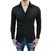 Evoga Camicia Uomo Sartoriale Oversize conformata Taglie comode (6XL, Nero)