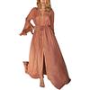 YOUKD Kimono Lungo da Donna Maxi Abito Bohémien Abito da Spiaggia Vestaglia Plus Size Camicia da Notte Taglia Unica