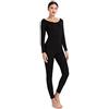 Mcilia - Completo Intimo Termico da Donna, Modale Ultra Sottile, con Scollo Scoop, Camicia a Maniche Lunghe & Leggings, Nero Medium (EU 40 42)