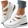 Sobzia Scarpe Donna Estive,Sandali Chiusi Davanti Donna Estive Ortopedici Comodi Sandalo Trekking Sportivi Leggeri Sandalo con Zeppa Antiscivolo Scarpe con Strappo Scarpa Passeggio Bianco 40