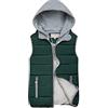 Fulidngzg Piumino Smanicato Donna 100 Grammi Invernale con Cappuccio e Zip Gilet Imbottito Trapuntato Casual Leggero Primaverile per Lavoro Sportivo,Verde,M