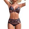 UMIPUBO Costume Donna Due Pezzi Bikini Pancia Pieghe Contenitivo Collo A V Sexy Curvy Modellante Vita Alta Push Up Schiena Nuda Con Coppe Mare Costume Da Bagno