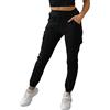 Generic Pantaloni della tuta da combattimento cargo da donna a vita alta casual rilassato elasticizzato - nero pietra blu grigio kaki nudo ruggine - S/M - L/XL