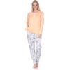 Normann Meraviglioso pigiama da donna con pantaloni in stampa floreale, anche in taglie forti, arancione, 56-58