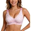 WWricotta Reggiseno Push up in Gel con Stampa Leopardata, Senza Ferretto, Scollo a V Profondo, Spalline Regolabili, Seamless e Super rassodante/A