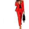 Generico Tailleur da Donna Eleganti Offerte Completi 2 Pezzi Giacca Manica Lunga Risvolto e Pantalone Casual Tute Lavoro Autunno Inverno Curvy Abiti Donna da Cerimonia per Matrimoni e Feste