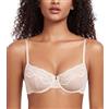 DotVol Donne Grandi Taglie Trasparente Senza Fili Reggiseno da Balcone Sfoderato Reggiseno in Pizzo