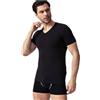 OLTREMARE, 4 Maglietta Manica Corta Uomo Collo a Punta in Caldo Cotone Elasticizzato, Assortito L