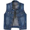 Generic Gilet in denim da donna, gilet da cowboy, tinta unita, senza maniche, taglie forti, leggera, primaverile, autunno, bottoni, aperto sul davanti, cappotti, capispalla chic loungewear UK, A1-blu.,