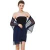 BEAUTELICATE Scialle Donna Elegante Crêpe Stola Estivo Leggera Coprispalle per Matrimonio Sposa Festa Cerimonia Abito (Midnight Blue, Taglia unica)