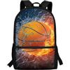 Dngkaoje Zaino scolastico per bambini da 43 cm, grande capacità, casual, da viaggio, con tracolla regolabile, Fiamma Basket, Medium (13cm x 28cm x 44cm)
