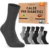 sockenkauf24 Calze Diabetici Donna 35-38 Nero Grigio senza Elastico Cotone senza Cucitura 10 Paia