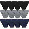 SNELLY Mutande Uomo Slip in Cotone Elasticizzato Pacco da 6-9-12 Slip Bianco o Nero o 6-12 Pezzi Colori Assortiti (Nero, Blu, Grigio) Elastico Interno U101E Intimo Maschile Pratico Comodo e di Marca