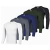 AMZSPORT Maglia Compressione Uomo Maglia Termica Manica Lunga Maglietta Palestra Compression Shirt Ciclismo Running Sportiva, Confezione da 5 Tutti i Colori XL