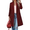 Generic Cappotto invernale da donna Cappotto invernale da donna in misto lana color cammello, di media lunghezza, con revers a doppio petto e tacca