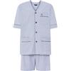 El Búho Nocturno Pigiama Uomo Corto Estivo Cotone Senza Collo Popeline a Righe Pigiama Intero Uomo, 100% Cotone, Bianco 4552, XXL