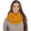 Vivisence Invernale Scaldacollo Classico da Donna in Filato Caldo Design con Toppa in Ecopelle Perfetto per Le Giornate Invernali E Le attività All'aperto