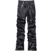 Generic Pantaloni Cargo Uomo Tinta unita Lucido Pu Pelle Pantaloni Casa con