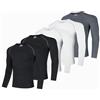 AMZSPORT Maglia Compressione Uomo Maglia Termica Manica Lunga Maglietta Palestra Compression Shirt Ciclismo Running Sportiva, Confezione da 5 Nero Bianco Grigio XXL