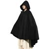 Generisch Mantello unisex con cappuccio in lana per adulti - Cappellino lungo in stile medievale e fantasy per LARP e costumi | Mantello riscaldante per eventi all'aperto, Stil_n01 Nero, M
