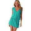 Fuxiang Copricostume Donna Estate Mare Copricostumi Beachwear Vestito Beach Bikini Cover Up Tunica Colletto V Spiaggia Mare Pareo Caftano Costumi da Bagno Abiti Verde